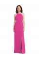 Inexpensive Open Back High Neck Halter Trumpet Crepe Prom Dress UK
