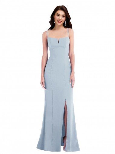 Inexpensive Flattering Trumpet Maxi Crepe Prom Dress with Front Slit UK