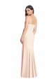 Inexpensive Seamed Bodice Crepe Trumpet Prom Dress with Front Slit UK