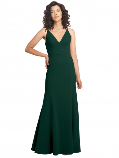 Inexpensive Form Fitting Stretch Crepe A-Line Prom Dress UK