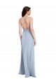 Inexpensive Fit and Flare High Neck Crepe Prom Dress with Side Slit UK