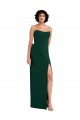 Inexpensive Scooped Strapless Neckline Crepe Prom Dress with Side Slit UK