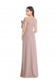 Inexpensive Off the Shoulder Tie Detail Maxi Crepe Prom Dress with Front Slit UK