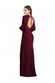 Inexpensive Puff Sleeves Long Maxi Briddesmaid Dress with Cutout Tie Back UK
