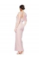 Inexpensive One Shoulder Tulle Overlay Sweetheart Neckline Long Crepe Prom Dress with Thigh Split UK