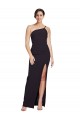 Inexpensive Long Floor Length Crepe Prom Dress with Side Split and One Strap UK