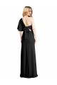 Inexpensive Pleated One Shoulder Flutter Sleeves Slim Crepe Prom Dress UK
