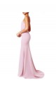 Inexpensive Square Neck Criss Cross Open Back Slim Crepe Prom Dress with Spaghetti Straps UK