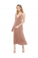 Inexpensive Midi Length Short V-Neck Velvet Cocktail Prom Dress / Homecoming Dress with Notched Neckline UK