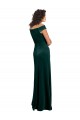 Inexpensive Floor Length Cap Sleeves Long Velvet Prom Dress with High Side Slit UK