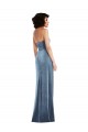 Inexpensive Strapless Velvet Maxi Prom Dress with Draped Skirt UK