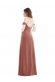Inexpensive Off the Shoulder Flounce Sleeve Velvet Maxi Prom Dress & Pockets UK