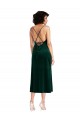 Inexpensive Midi Length Cowl Neck Velvet Short Slip Cocktail Prom Dress / Homecoming Dress UK