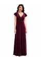 Inexpensive Flutter Sleeve Velvet Maxi Prom Dress with Pockets UK