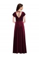 Inexpensive Flutter Sleeve Velvet Maxi Prom Dress with Pockets UK