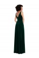 Inexpensive Floor Length Velvet Maxi Prom Dress with Shirred Bodice and Front Slit UK
