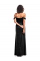 Inexpensive Off the Shoulder Drapped Sleeves Stretch Velvet Prom Dress UK