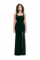Inexpensive Square Neck Long Velvet Maxi Prom Dress UK