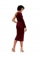 Inexpensive One Shoulder Fitted Short Midi Length Velvet Prom Dress UK