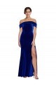 Inexpensive Full Length Long Velvet Prom Dress with Side Split UK