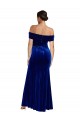 Inexpensive Full Length Long Velvet Prom Dress with Side Split UK