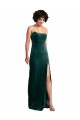 Inexpensive Scooped Strapless Long Velvet Prom Dress with Daring Side Slit UK