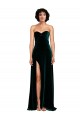 Inexpensive Sweetheart Fluid Velvet Prom Dress with High Split UK
